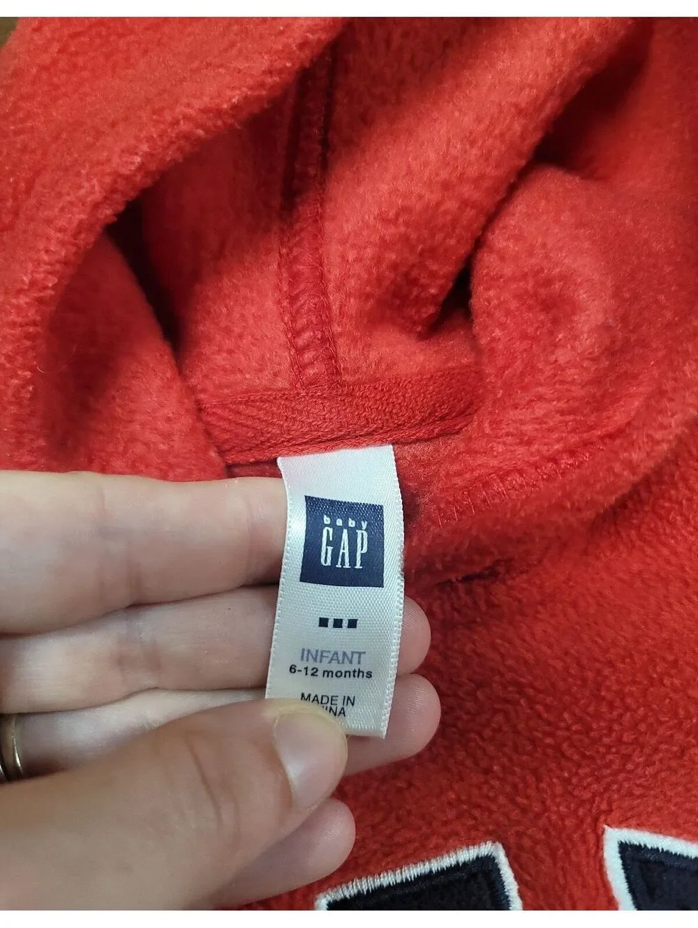 GAP Infant Red Fleece Hooded Jumpsuit